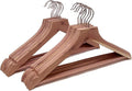 Cedar Elements Flat Top Cedar Hangers – French Style 12 Pack for Adult Size (with Pant Bar)