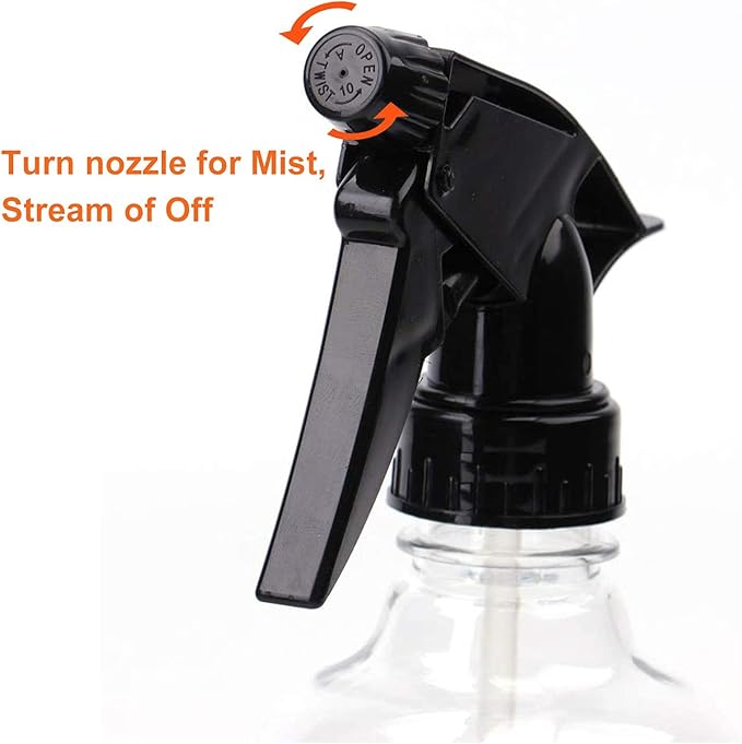 Bekith 12 Pack 8 Oz Empty Plastic Spray Bottle with Black Trigger Sprayers - Adjustable Head Sprayer from Fine to Stream - Refillable Sprayer for Water, Kitchen, Bath, Beauty, Hair, and Cleaning