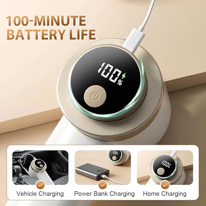 Rechargeable Fabric Shaver for Clothing with Smart LED Display, 2026 New 2 in 1 Suction and Shave Technology Clothes Shaver, Lint Shavers with 3 Speeds for Clothes, Couch (A)
