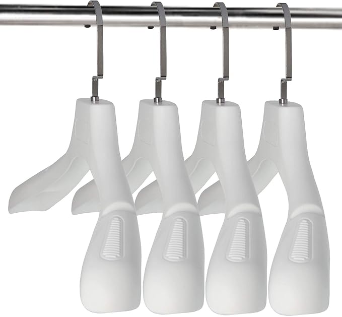 DEDU Suit Hangers for Men 20 Pack, Extra Wide Suit Hanger Non Slip Width 17.7", Thick Plastic Coat Hangers White with Metal Hook