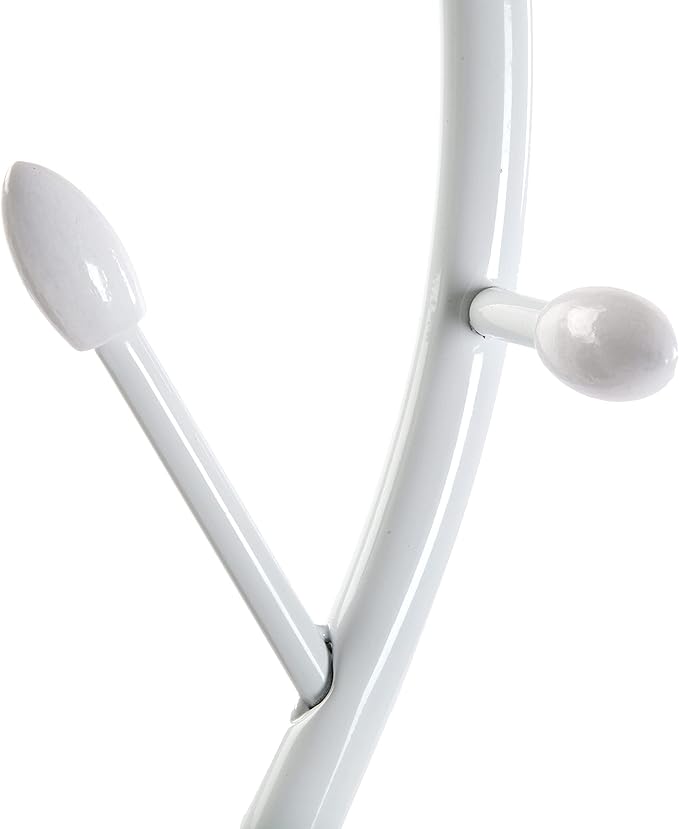 Versa Swindon Minimalist Style Coat Rack, with 9 Hooks for Clothing or Bags for The Hall, Measurements (H x L x W) 185 x 32 x 32 cm, Metal, Colour White