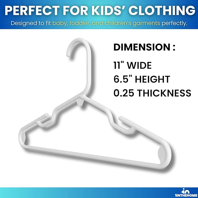 White Nursery Hangers 30 Pack for Baby, Toddler, Kids, Children (30 Pack)