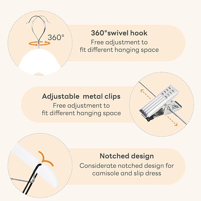 HOUSE DAY Wooden Hangers with Clips 12 Pack, Heavy Duty White Wood Pants Hanger, Premium Skirt Hanger with Adjustable Clips, Solid Clip Hangers for Suit, Blouse, Dress, Coat, Jacket, Bottom