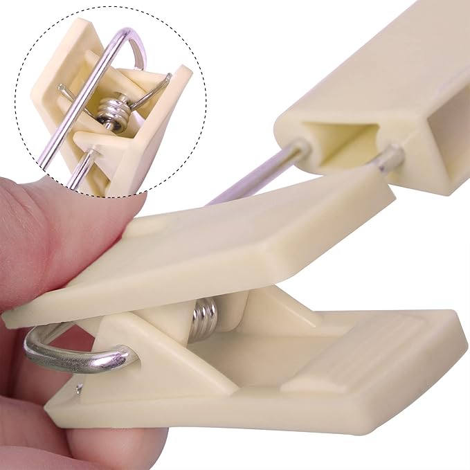 Pants Hangers with Clips Skirt Hangers for Women Plastic Clip Hanger for Pants Clothes Hanger (30pack, Khaki)
