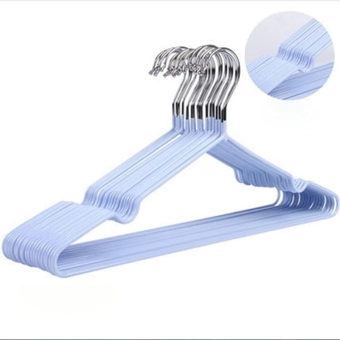 Clothes Hangers, Proof And SpaceSaving Anti Slip Hanging T Shirts, Underwear, Shirts, Pants, Skirts And Dresses, Etc (Blue)