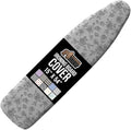 GORILLA GRIP The Original Ironing Board Cover and Pad, Silicone Coating, Thick Scorch Resistant Padding, Heavy Duty Iron Covers Standard Boards, Hook and Loop Fastener Strap, Gray Floral, 15x54