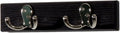 Wooden Mallet Nickel, Black 2 Double Prong Hook Rail/Coat Rack