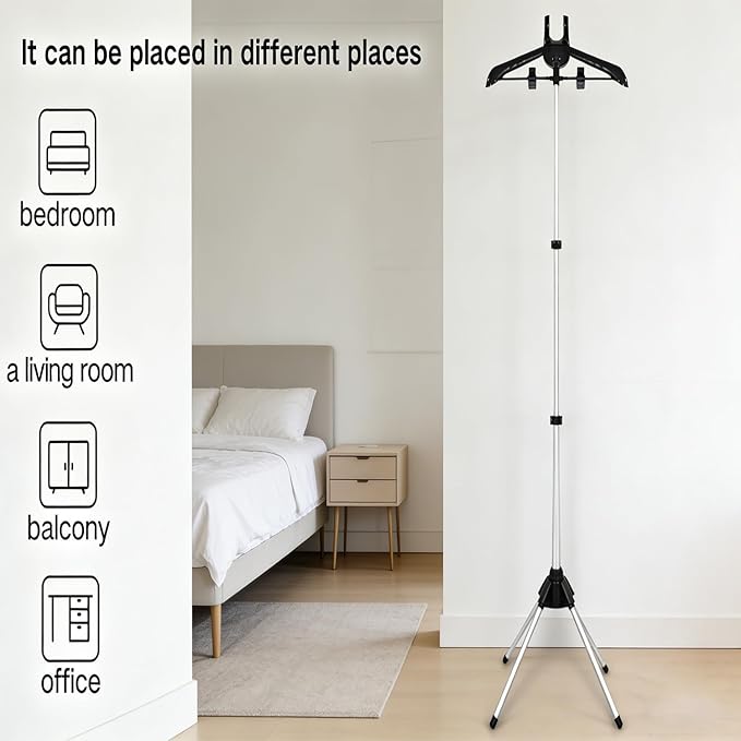 Garment Steamer Rack & Garment Ironing Glove for Steaming Clothes,Adjustable Standing Dry Racks Garment Stand with Ironing Gloves Clothes - Steamer Hanger for Travel