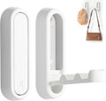 2Pcs Foldable Wall Hooks, Zinc Alloy Folding Hook White, Heavy Duty Folding Coat Hooks Wall Mounted for Hanging Coat Towels Bags Keys (White, 2 Pack)