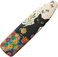 GLENLCWE Black Cat Colorful Flower Ironing Board Cover,Cute Cat Print Thick Ironing Board Cover with Padding 15x54 Inch Dust Cover with Elastic Edge Non Slip&Heat Reflective