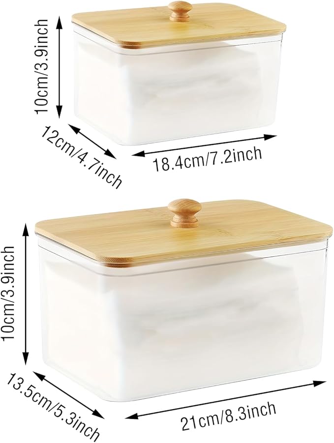 Dryer Sheet Holder Laundry Pods Container, Organised Laundry Storage Containers,Bathroom Washing Powder Storage With Bamboo Lid, for Dryer Sheets, Laundry Pods & Washing Powder Storage