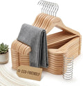 30 Pack Plastic Hangers | Durable Heavy Duty Thin Wood-Like Hanger| Non Slip with 360° Rotatable Anti Rust Hook | Heavy Duty Hangers for Closet, Shirt, Suit, Coat, Pants, Clothes