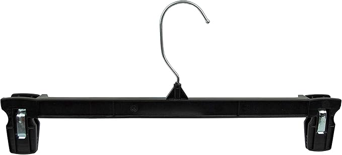 HangOn Pants Hangers Recycled Plastic with Ridged Clips, Black, 14 Inch Pack of 10