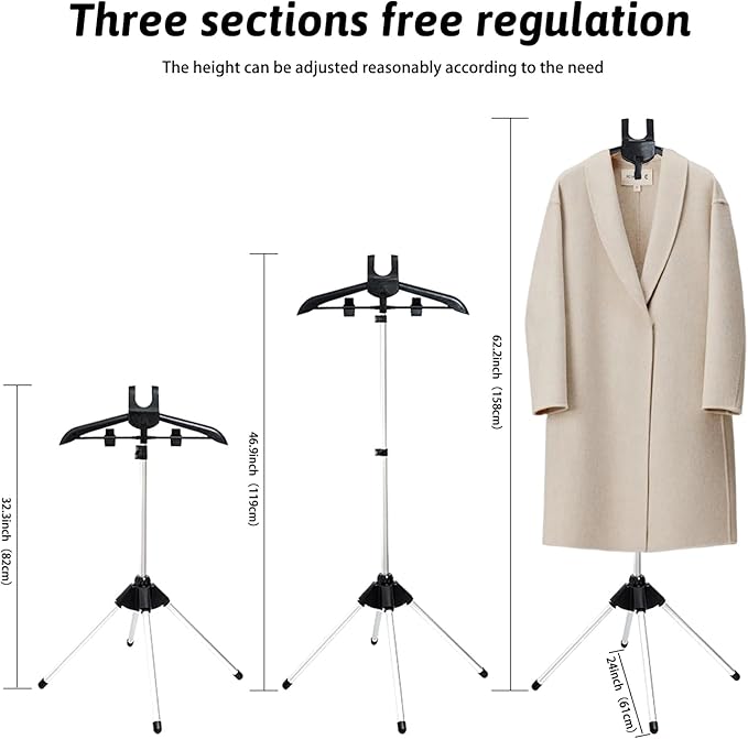 Steamer Stand for Clothes Steamer Holder for Clothes Iron stand Garment Steamer Rack 360° Rotating Foldable Hanger Holder Stand with Ironing Gloves Clothing Fuzz Remover for Home RV Travel