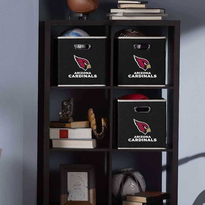 Franklin Sports NFL Storage Bins - Collapsible Cube Container + Basket - NFL Office, Bedroom + Living Room - 11"x11"