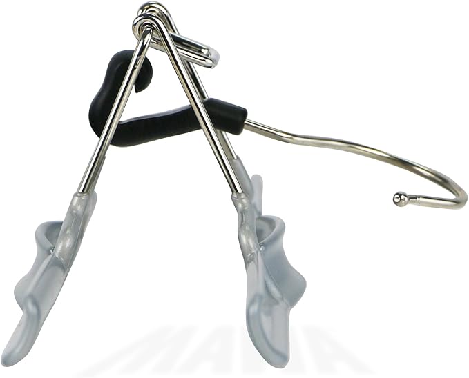 Mawa by Reston Lloyd Non-Slip Space-Saving Clothes Hanger with Clamp for Pants and Skirts, Style M/26, Set of 6, Silver