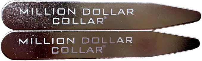 Million Dollar Collar Metal Collar Stays for Men with Felt Carrying Cases Stays Metal
