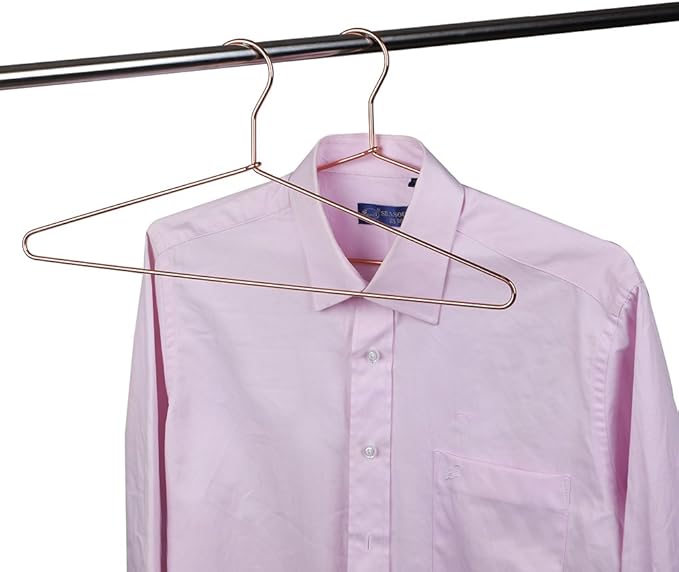 Quality Hangers Rose Gold Sturdy Metal Hangers - 17 Inch Copper Clothes Hangers for Jackets Shirts Dresses Heavy Duty Suit Hangers - 30 Pack