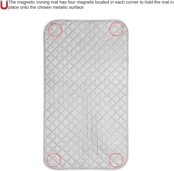 Ironing Pad, Portable Foldable Anti-Slip Magnetic Travel Ironing Pad Mat Blanket Ironing Pad Cover for Washer/Dryer/Table Top/Countertop/Small Ironing Board