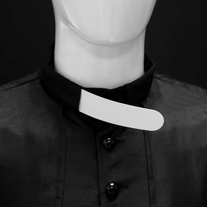 MYAYD White Tab Collars for Clergy Shirt Pastor Robe Insert Tab Roman Collar Card Accessory 3 Pcs