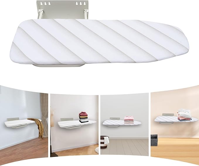 Wall Mounted Ironing Board, Foldable 37.4" x 7.55" Ironing Board, 180° Swivel Sturdy Ironing Station for Home, Apartment & Small Spaces