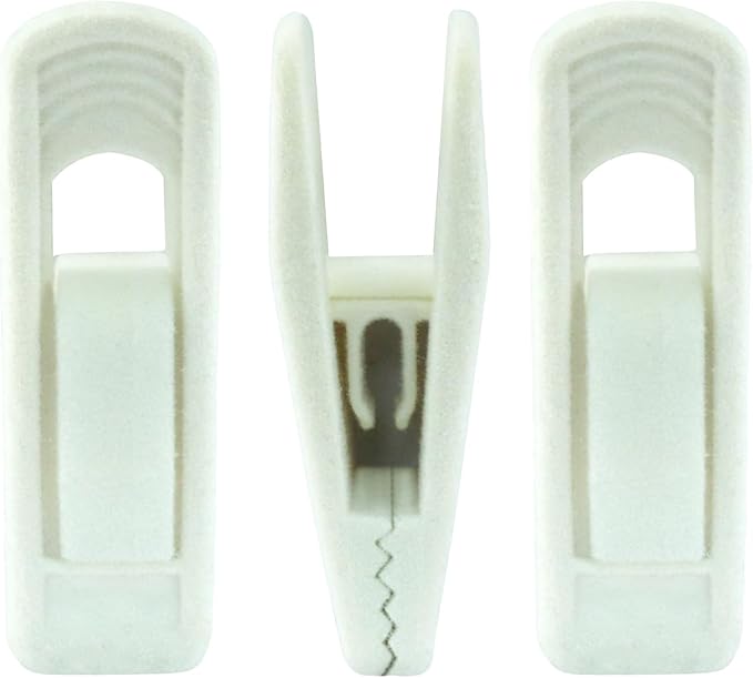 30 Pack Ivory Velvet Hanger Clips, Strong Hanger Clips Perfect for Organizing Skirts/Pants/Thin Felt Hangers