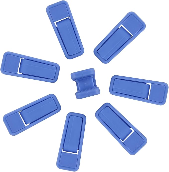 Premium Heavy Duty ABS Plastic Slim-line Hanger Set of Finger Clips for Velvet Hangers - 20 Pack (Blue)
