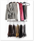 Hanging Boot Rack- Closet Doubler (Closet Rod Hanger with 6 Silver Boot Hangers)