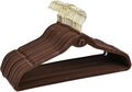Heavy Duty Velvet Hangers with Cascade Hook, Durable, 360 Degree Rotatable Hook (50, Brown)