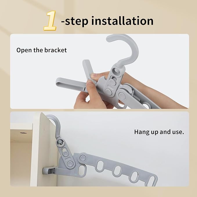 1Pcs Clothes Drying Rack Foldable and 5 Pcs Travel Hangers and 1pcs Organizer Bag,Foldable Design Doesn't take up Much Space, Great Combo for Travel/Hotel/Cruise.
