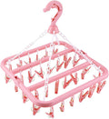 Clip and Drip Hanger Clothes Hanger Drying Rack 32 Clips (Pink)