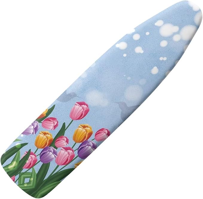 Flashideas Colorful Flowers Ironing Board Cover Universal Stretchy Stain Reisstant Cover for Ironing Board with Adjustable Straps Ironing Board Accessories