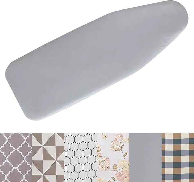 Cotton Ironing Board Cover,35x12in 39x13in 43x13in 47x15in Ironing Board Cover and Pad Standard Size Homes Iron Board Cover Ironing Cover and Pad(Silver,39x13in)
