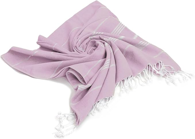 SMYRNA TURKISH COTTON Classical Series Turkish Hand Towels Set of 2, 18x30 inch, Decorative Turkish Hand Towels for Bathroom, Kitchen, Face, Hair, Tea, Yoga, Gym, Dishcloth Set of 2, Blush Pink