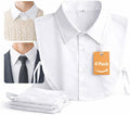 4 Pack Detachable Dickey Collar Blouse for Women, Fake White Collar Shirt, Faux Shirt Collared Bib for Under Sweater
