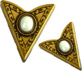 White Stone Collar Tips - Silver Finish - Western Collar Tip - Dress Shirt Collar Stays - Collar Stays for Men & Women