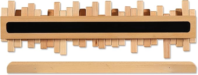 DESAINOPH® Wooden Coat Rack Wall Mounted Sticks Multi Rack Solid Handmade Natural Wood Artwork with 5 Flip-Down Unique Modern Hooks for Coats Bag Hat Umbrella