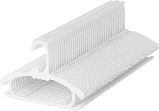 50 Pack Baby Nursery Closet Hangers,Extendable from 11.14"-15.55",Stackable Non-Slip Hangers for Children's Clothes. Adjustable for Infants, Toddlers and Children.Ideal for Laundry Closets.(White)