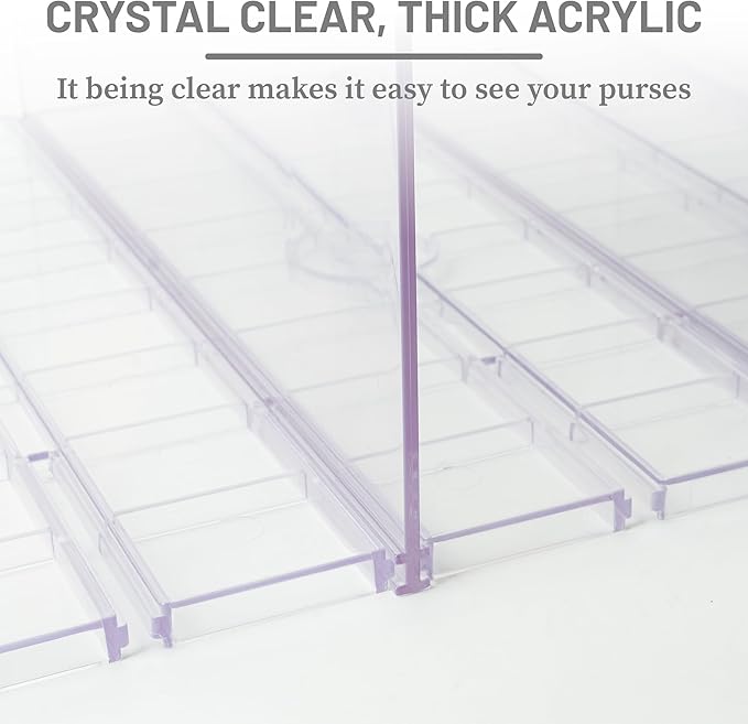 Gift Bag Storage Organizer, Acrylic Clear Shopping Bag Organizer, Adjustable Shelf Divider Bag Organizer for Small Closet, 1 Pack