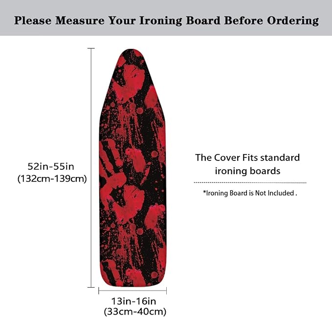 Blood Hands Ironing Board Cover Standard Size Halloween Ironing Board Dust Cover Home Accessories Decor for Women Men Gifts