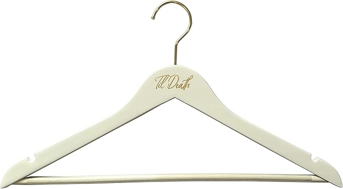 Til Death Wedding Dress, Suit or Veil Hanger (White Suit)