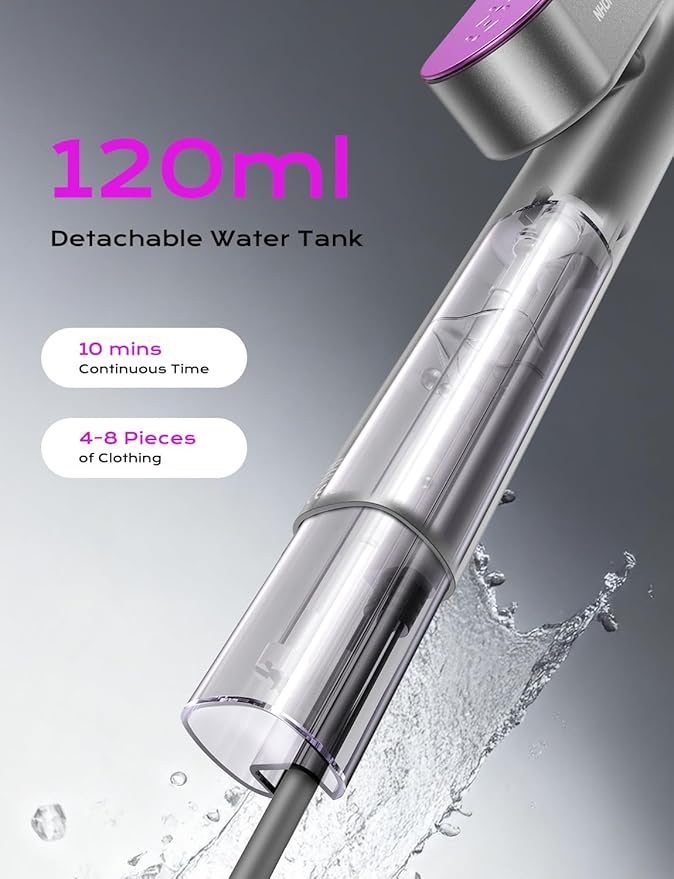 MAGIC JOHN Travel Steamer for Clothes, 100-240V Dual Voltage Portable Garment Steamer, 1000W Travel Size Handheld Steamer & Iron 2 in 1 for Global & Europe Travel, Business, Home