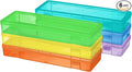 novelinks Plastic Clear Storage Containers for Organizing, Craft Storage Organizers and Stackable Storage Bins with Lids for Pencil Box, Bead, Cookie Cutter, Board Game (6 Pack Large -Color)