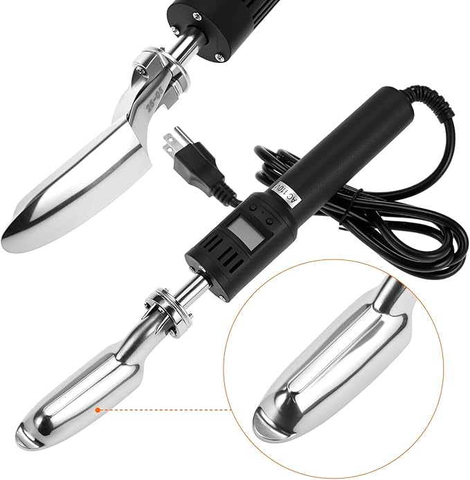 QWORK Electric Leather Iron, 80W Mini Iron with Adjustable 50~300°C Range, Crafts Quilting Iron for Craft Leather Repair Shoes