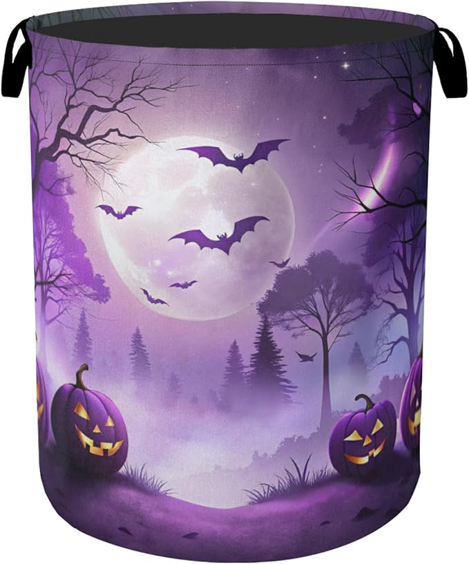 Pumpkin Party Foldable Laundry Hamper - Waterproof Fabric Storage Basket with Handles, Clothes Hampers for Laundry,Bedroom,Dorm