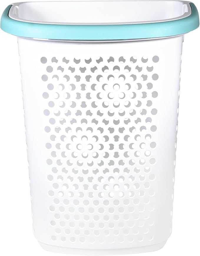 Heavy-Duty Plastic Rolling Clothes Laundry Basket with Wheels: Pop-Up Handle, Ventilated Design, Spacious 70.52 Liter (2 Bushel) Capacity, Easy to Clean - Perfect for Home or Laundry Room