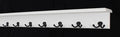 PegandRail White Shelf Coat Rack with Aged Bronze Double Style Hooks (37" with 7 hooks)