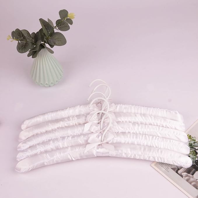 Padded Hangers for Clothes Satin Hangers Clothes Hangers Padded Hanger for Women Sweaters (Solid Color-5pcs)