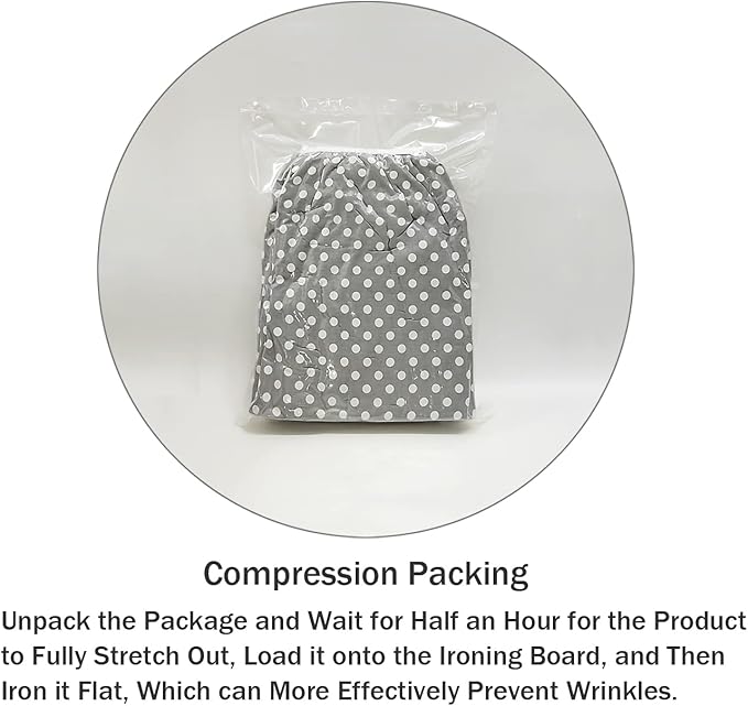 Ironing Board Cover and Pad Standard Size 15 x 54,3 Pairs of Hook and Loop Fastener Straps,Elastic Edges,Cotton Iron Board Cover with Scorch Resistant Thick Padding (Pattern E)