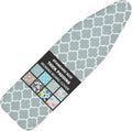 Ironing Board Cover and Pad Standard Size 15" x 54",3 Pairs of Hook and Loop Fastener Straps,Elastic Edges,Cotton Iron Board Cover with Scorch Resistant Thick Padding(012)